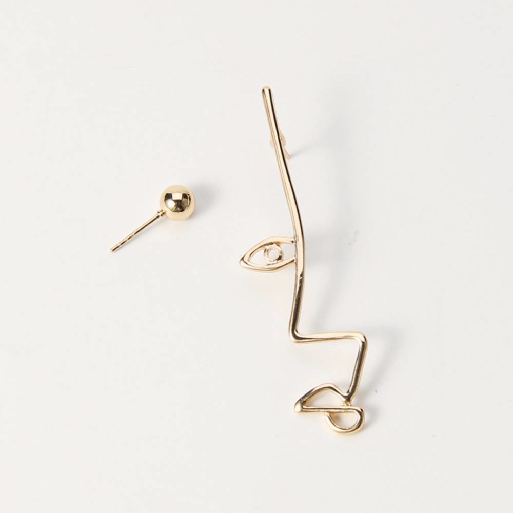 'Personality Type' Abstract Asymmetrical Earrings - Picture 7 of 7